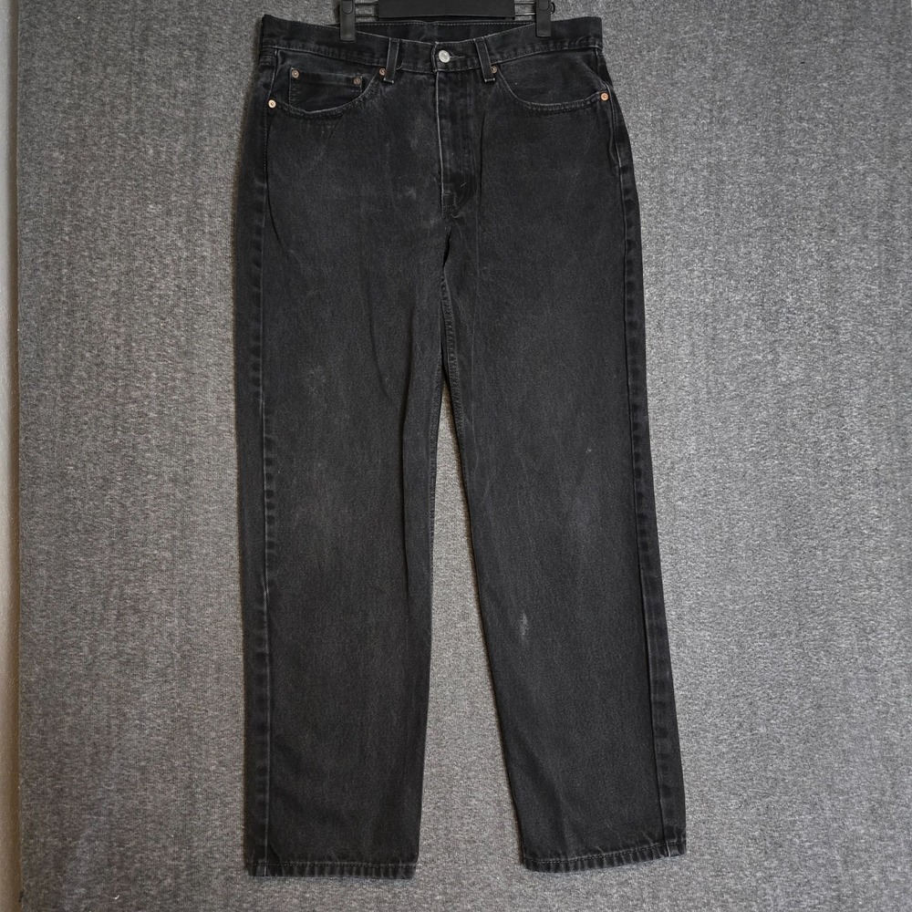 Levis 550 Jeans Mens 36x34 Black Relaxed Fit Tapered‎ Leg Zip Fly 5 Pocket Denim